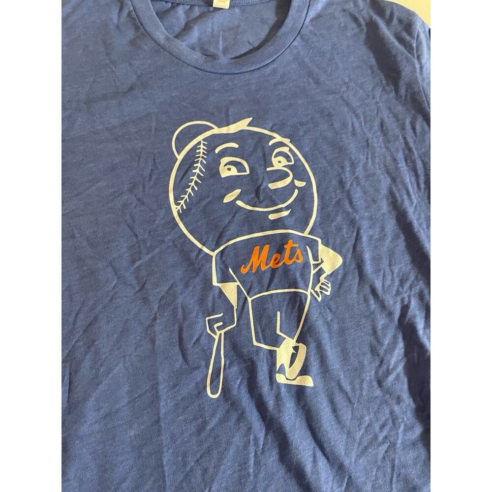 New York Mets Mr. Met Logo T-Shirt Blue Men’s Large MLB Short Sleeve